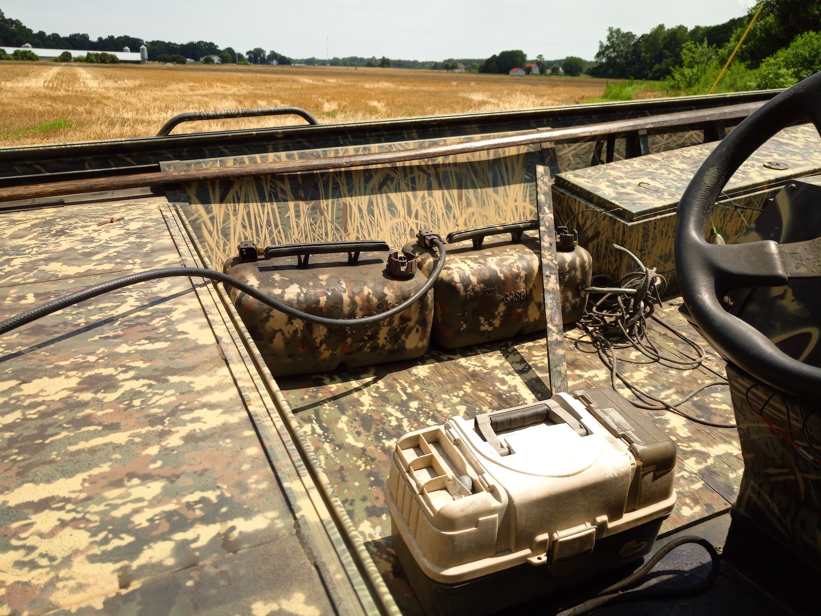 Duck boat interior painted in Goldenrod Marsh Reed paint by MyPerfectColor